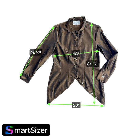 Vtg Earl Rotenberg Asymmetrical Shirt Womens S Silky Metallic‎ Button USA - Picture 2 of 8